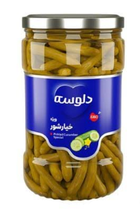 خیارشور ممتاز شیشه 680گرم دلوسه